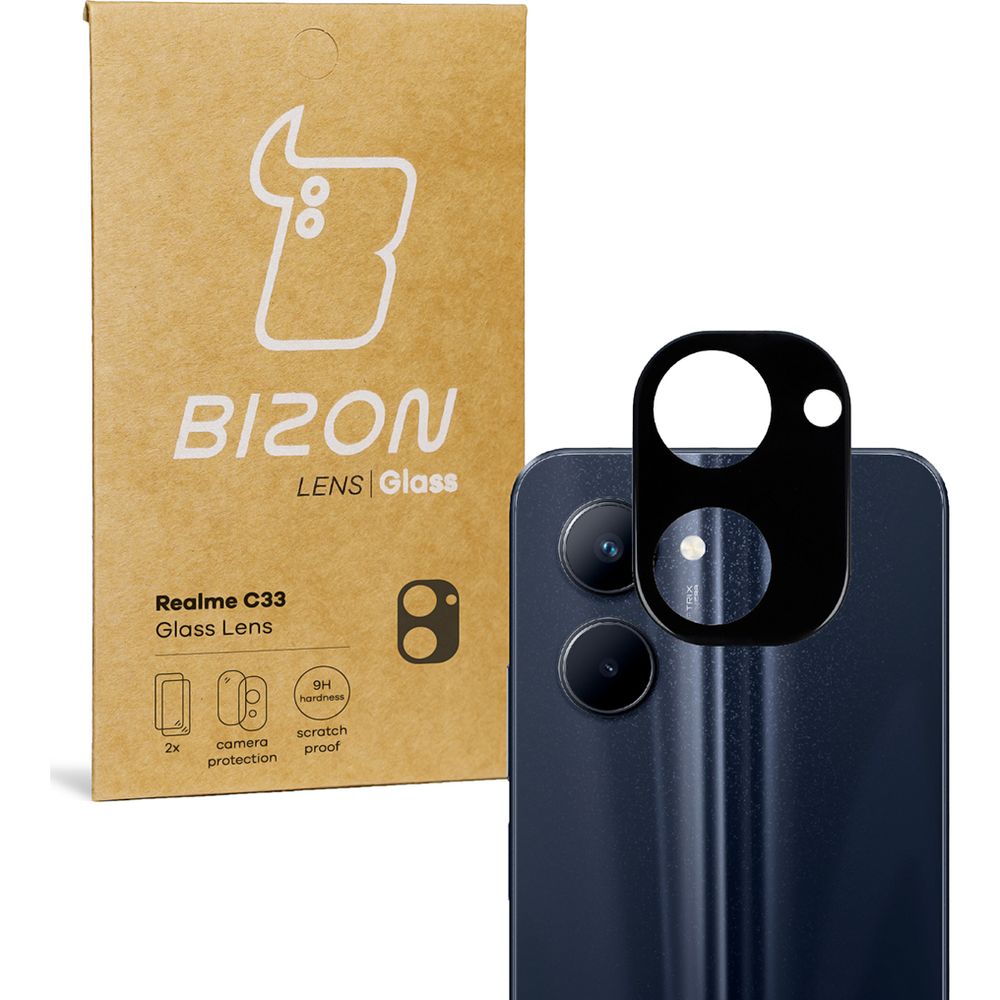 Szkło na aparat dla Realme C33 Bizon Glass Silk Lens, 2 sztuki